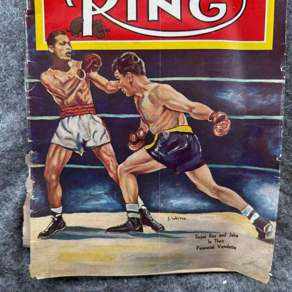 The Ring Magazine April‎ 1951 Robinson-LaMotta Feud Vintage Boxing Collectible